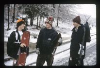 Students snowboarding
